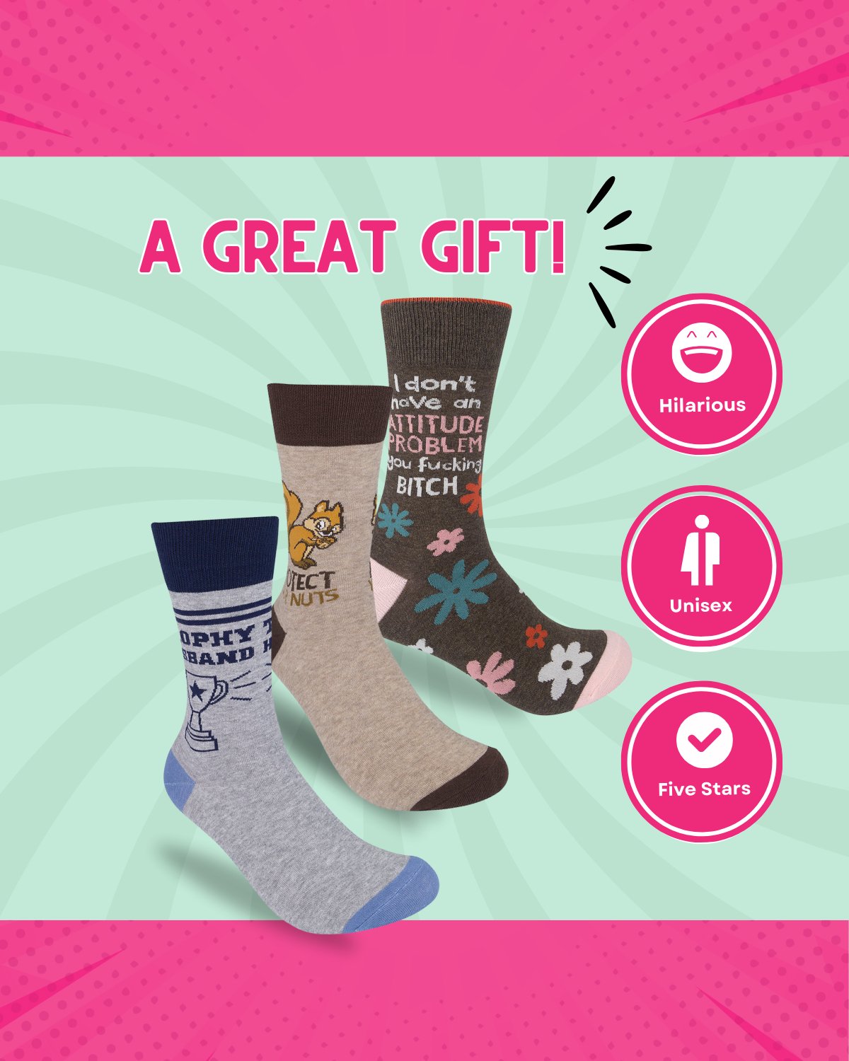 I Don’t Have An Attitude Problem You Fucking Bitch Socks - HER Home Design Boutique